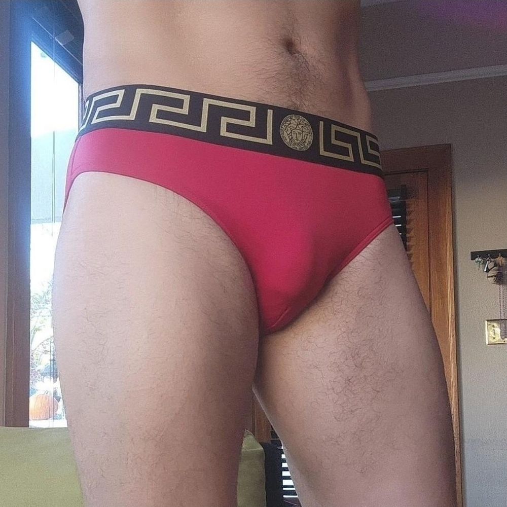 RARE Versace Red Swim Briefs (Cheaper On Depop)